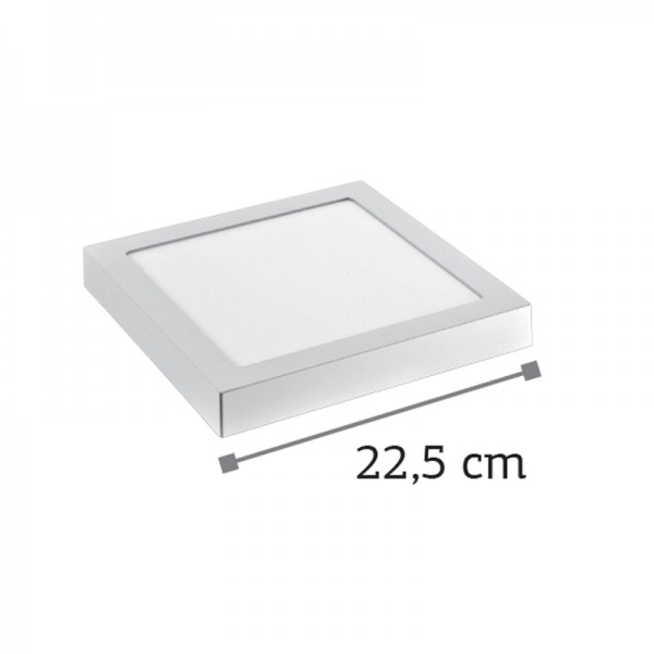 LED Mounted Panel 20watt Τετράγωνο 3000K Θερμό Λευκό D:22,5cm (2.20.03.1)
