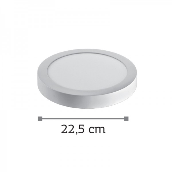 LED Mounted Panel 20watt Στρογγυλό 3000Κ Θερμό Λευκό D:22,5cm (2.20.04.1)