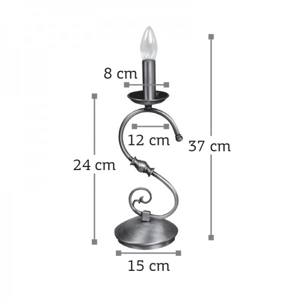 Επιτραπέζιο φωτιστικό από οξυντέ μέταλλο 1XE14 D:37cm (3443)