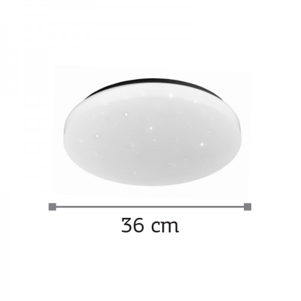 Πλαφονιέρα οροφής LED 24W 4000K από λευκό ακρυλικό D:36cm (42162-Γ-Λευκό)