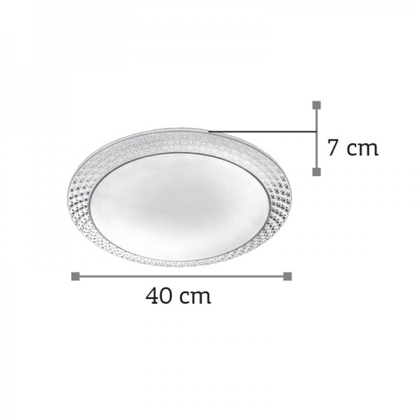 Πλαφονιέρα οροφής LED 24W 4000K από λευκό ακρυλικό D:40cm (42164-Β-Λευκό)