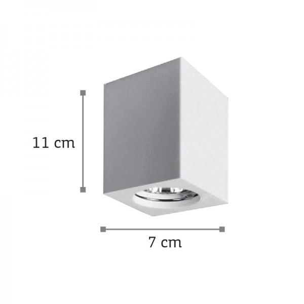 Φωτιστικό οροφής λευκό από γύψο 1XGU10 D:7cm (42165)