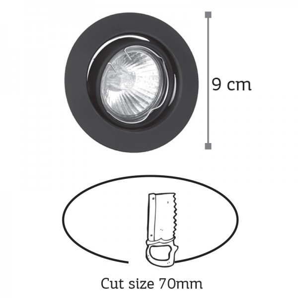 Χωνευτό σποτ από λευκό μέταλλο 1XGU10 D:9cm (43277-Λευκό)