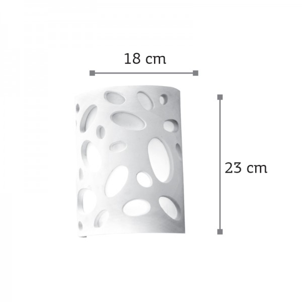 Επιτοίχιο φωτιστικό λευκό από γύψο 1XE14 D:18cm (43343)