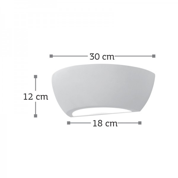 Επιτοίχιο φωτιστικό λευκό από γύψο 1XE14 D:30cm (43345)