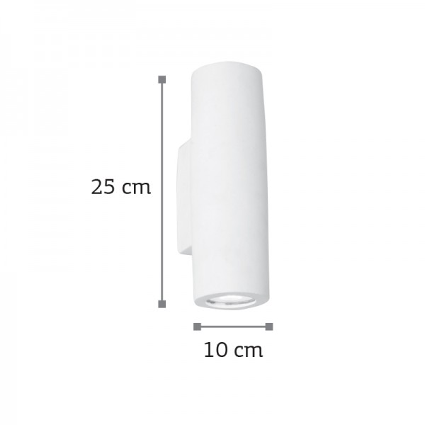 Επιτοίχιο φωτιστικό λευκό από γύψο 2XGU10 D:25cm (43404)