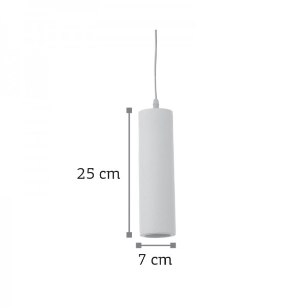 Κρεμαστό φωτιστικό λευκό από γύψο 1XE27 D:7cm (4508)