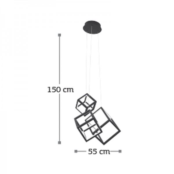 Κρεμαστό φωτιστικό από αλουμίνιο σε μαύρη απόχρωση (6144-80-BL) Φωτιστικά