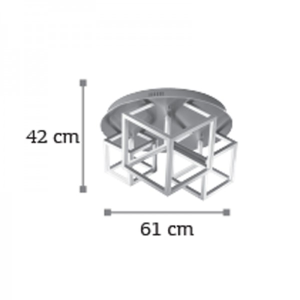 Φωτιστικό οροφής από αλουμίνιο σε χρώμιο απόχρωση (6147-80-Χρώμιο) Φωτιστικά