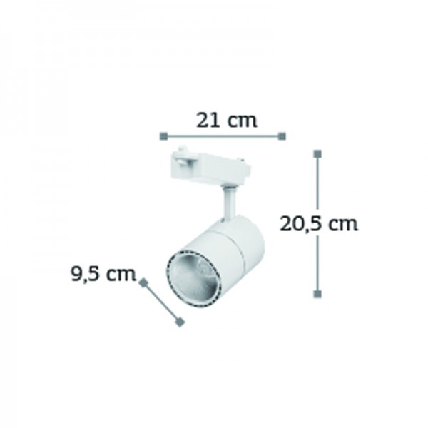 Σποτ Ράγας Λευκό LED 30W 4000K D:9,5cmX20,5cm (T00202-WH)