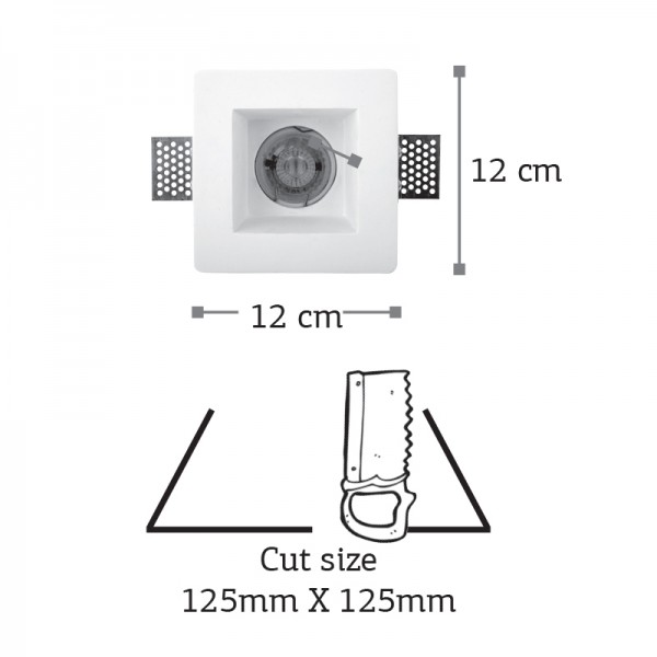 Χωνευτό σποτ λευκό από γύψο 1XGU10 D:12cm (Χ0001)