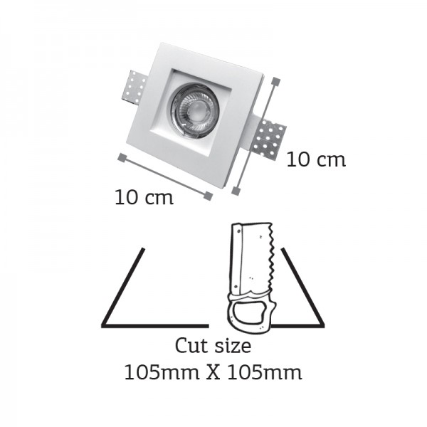 Χωνευτό σποτ λευκό από γύψο 1XGU10 D:10cm (Χ0005)