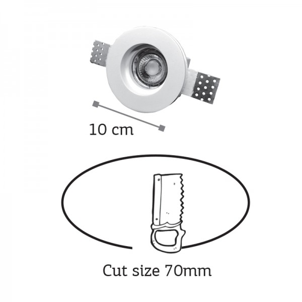 Χωνευτό σποτ λευκό από γύψο 1XGU10 D:10cm (Χ0006)