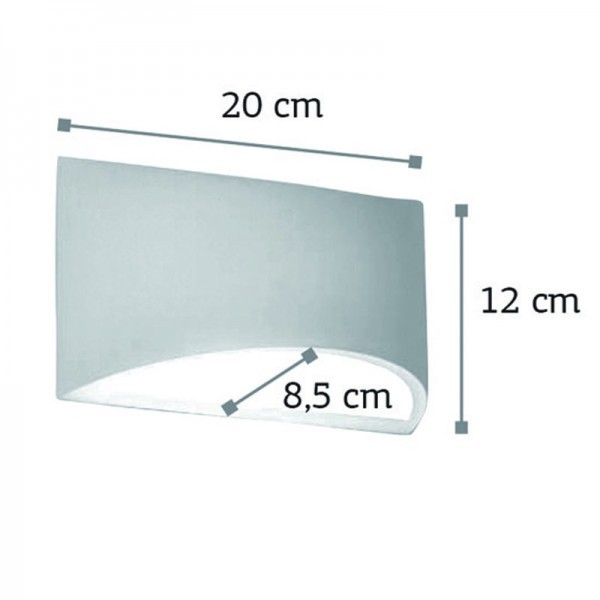 Επιτοίχιο φωτιστικό λευκό από γύψο 1XG9 D:20cm (43415)
