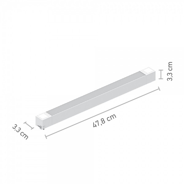 Γραμμικό φωτιστικό LED 35W 4000K για μονοφασική ράγα σε μαύρη απόχρωση D:60cmX3,3cm (T02702-BL)
