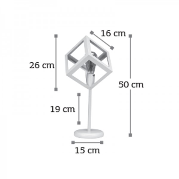 Επιτραπέζιο φωτιστικό από λευκό μέταλλο 1XE27 D:50cm (3442-WH)