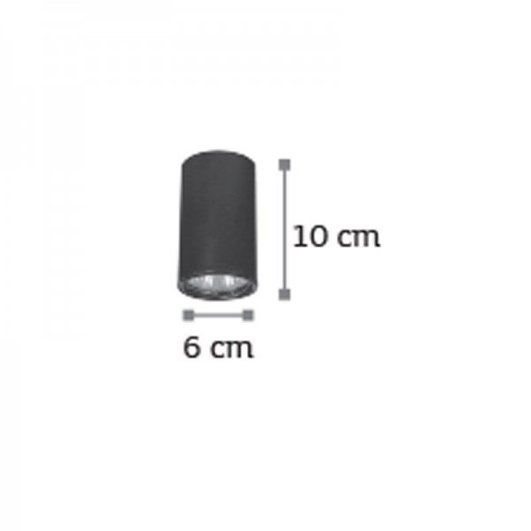 Επιτοίχιο σποτ από μαύρο μέταλλο 1XGU10 D:10cm (4505-BL-ΟΡΟΦΗΣ)