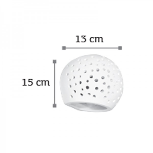 Επιτοίχιο φωτιστικό λευκό από γύψο 1XE27 D:15cm (43421)