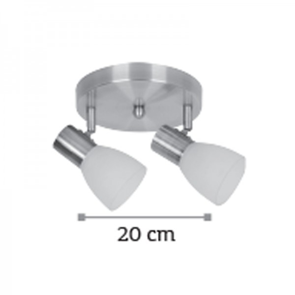 Επιτοίχιο σποτ από μέταλλο σε νίκελ ματ απόχρωση 2xE14 D:20cm (9064-2Φ-Νίκελ Ματ)