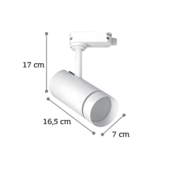 Σποτ Ράγας Λευκό LED 20W 4000K D:7cmX17cm (T00402-WH)