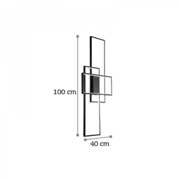 Επιτοίχιο φωτιστικό LED 80W 3000K από αλουμίνιο σε μαύρη απόχρωση D:100cm (6158-BL)