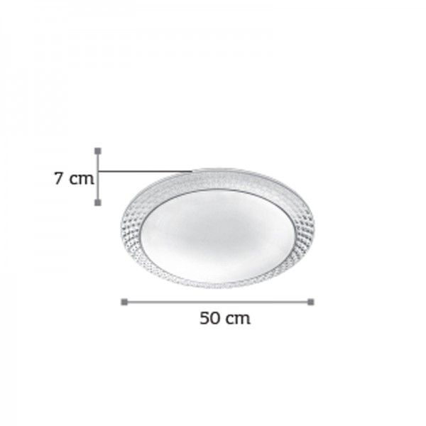 Πλαφονιέρα οροφής LED 32W 4000K από λευκό ακρυλικό D:50cm (42164-Α-Λευκό)