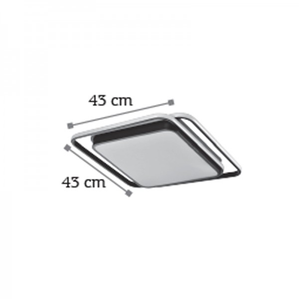 Πλαφονιέρα οροφής LED 60W 3CCT από αλουμίνιο σε μαύρη απόχρωση D:43cm (42171-Μαύρο)