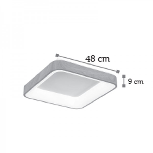 Πλαφονιέρα οροφής LED 48W 4000K από καφέ μέταλλο και ακρυλικό D:48cm (42174-Β)