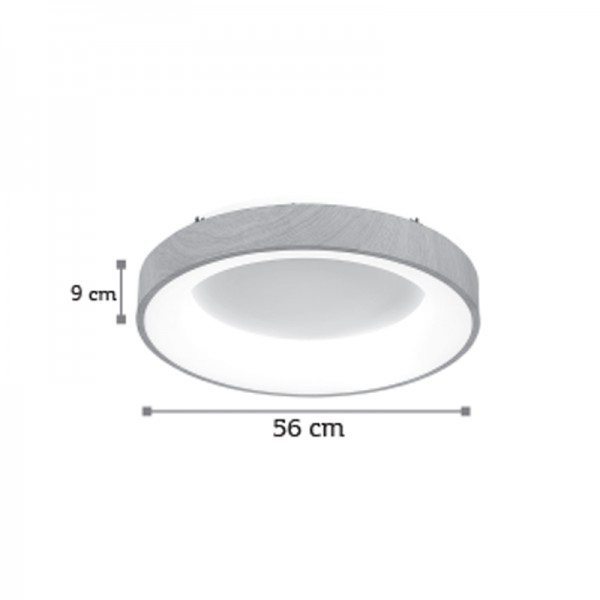 Πλαφονιέρα οροφής LED 58W 4000K από καφέ μέταλλο και ακρυλικό D:56cm (42178-Α)