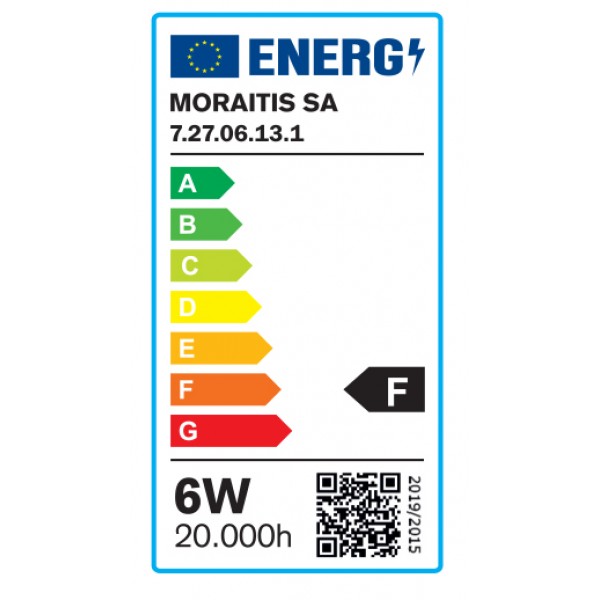 E27 LED Filament G45 6watt (7.27.06.13.1)  Λαμπτήρες LED