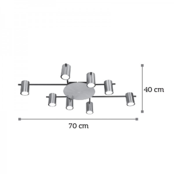 Φωτιστικό οροφής από χρυσαφί και μαύρο μέταλλο 8XGU10 D:70cm (9085-8)