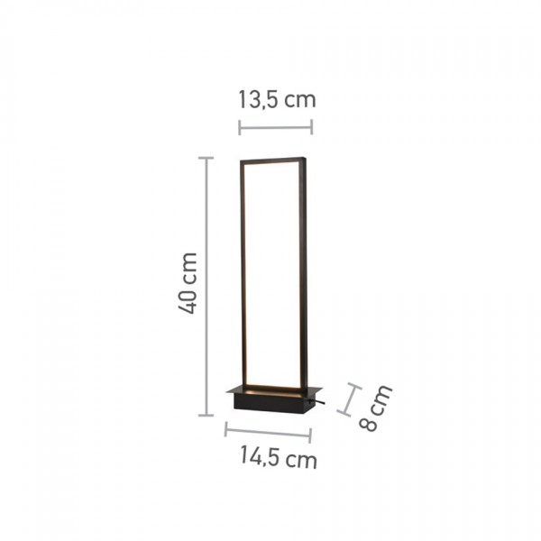 Επιτραπέζιο φωτιστικό LED 16W 3000K από αλουμίνιο σε μαύρη απόχρωση D:40cm (3020)