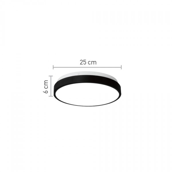 Πλαφονιέρα οροφής LED 12W 4000K από ακρυλικό και μεταλλική βάση D:25cm (42014)