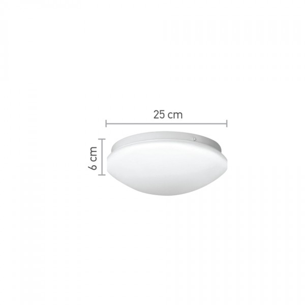 Πλαφονιέρα οροφής LED 12W 3000K από ακρυλικό και μεταλλική βάση D:25cm (42015)
