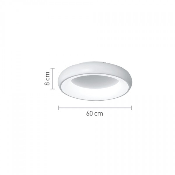 Πλαφονιέρα οροφής LED 110W 3CCT από λευκό ακρυλικό D:60cm (42020-A-White)