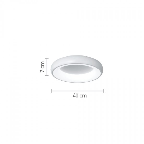Πλαφονιέρα οροφής LED 54W 3CCT (by tuya) από λευκό ακρυλικό D:40cm (42020-B-White)