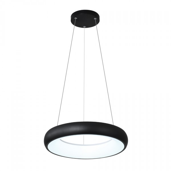 Κρεμαστό φωτιστικό LED 54W 3CCT από μαύρο και λευκό ακρυλικό D:40cm (42023-B-Black)