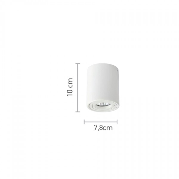 Φωτιστικό οροφής από λευκό μέταλλο 1XGU10 D:7,8cm (42025-WH)