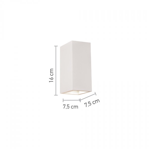 Επιτοίχιο φωτιστικό λευκό από γύψο 2XGU10 D:16cm (43033)
