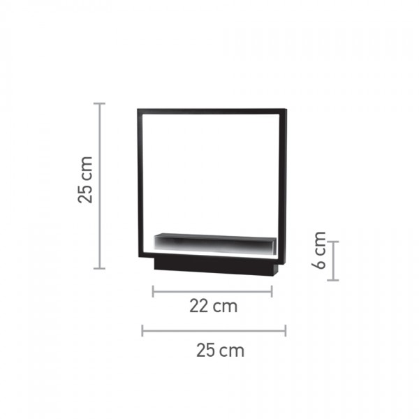Επιτοίχιο φωτιστικό LED 18W 3000K από αλουμίνιο σε μαύρη απόχρωση D:25cm (43034)