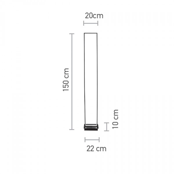 Επιδαπέδιο φωτιστικό LED 45W 3000K από αλουμίνιο σε μαύρη απόχρωση D:150cm (45022)