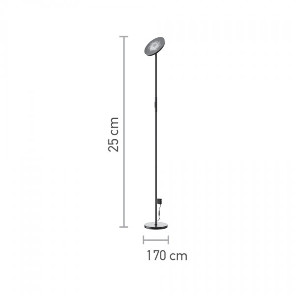 Επιδαπέδιο φωτιστικό LED 24W RGB-CCT with controller από μαύρο μέταλλο και ακρυλικό D:170cm (45023)