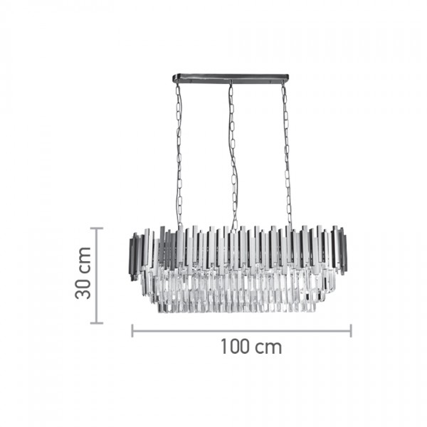 Κρεμαστό φωτιστικό από χρυσαφί αλουμίνιο και κρύσταλλα 12XE14 D:100cm (6069-12)
