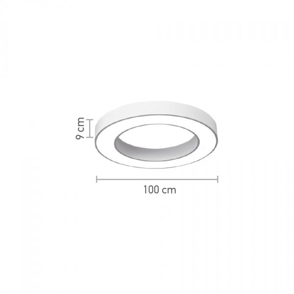 Κρεμαστό φωτιστικό LED 60W 4000K σε λευκή απόχρωση D:100cm (6171-100-WH)