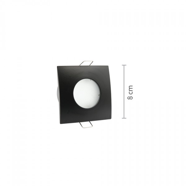 Χωνευτό σποτ από μαύρο μέταλλο 1XGU10 IP44 D:8cm (Χ0009-BL)