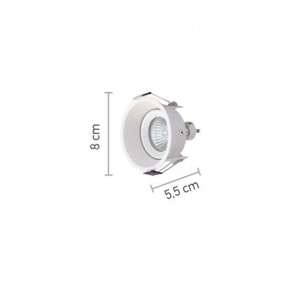 Χωνευτό σποτ από λευκό μέταλλο 1XGU10 D:8cm (Χ0010-WH)