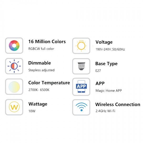 Led E27 A60 RGBW with magic App (7.27.10.01.7)