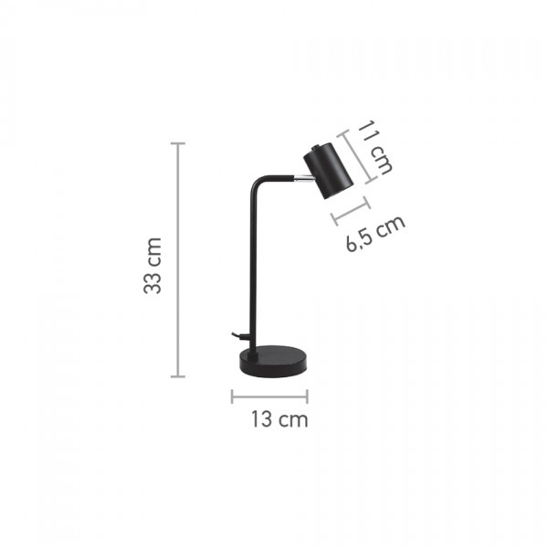 Επιτραπέζιο φωτιστικό σε μαύρο χρώμα 1XGU10 D:33cm (3015-BL)