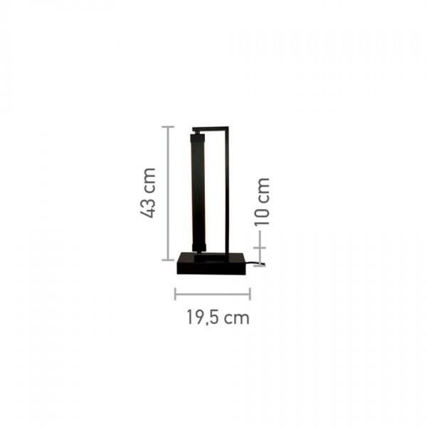 Επιτραπέζιο φωτιστικό LED 22W 3000K από μέταλλο σε μαύρη απόχρωση D:43cm (3019-BL)