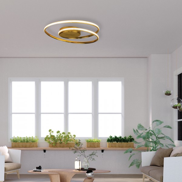 Πλαφονιέρα οροφής LED 36W 3CCT από αλουμίνιο σε χρώμιο απόχρωση D:55cm (42028-CH)